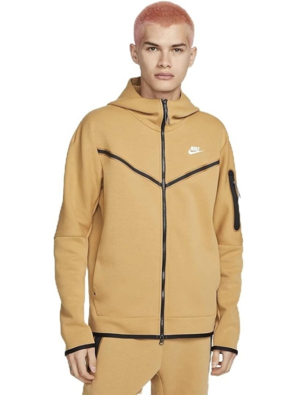 Nike Tech Fleece Full Zip Wheat Tan Hoodie Jacket Men's Large NWT CU4489-722